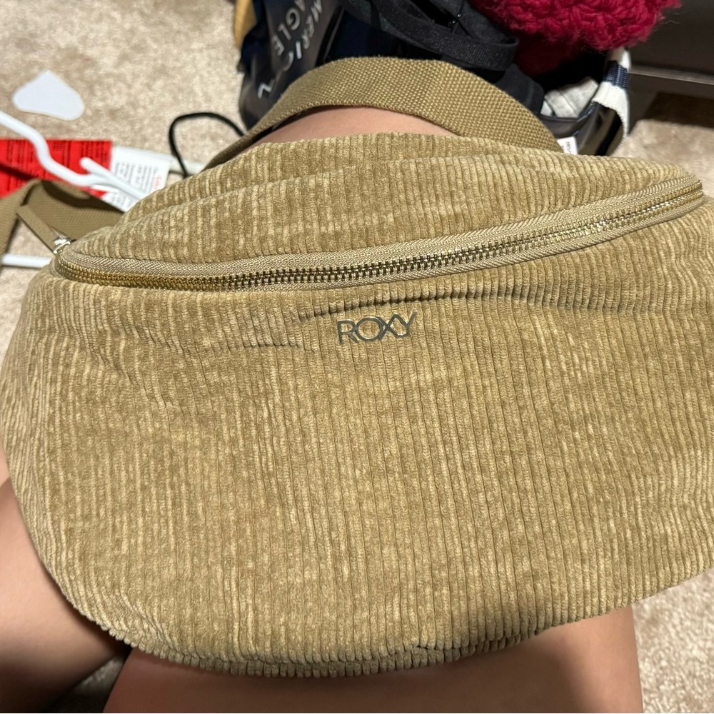 Roxy Beige Corduroy Crossbody Bag